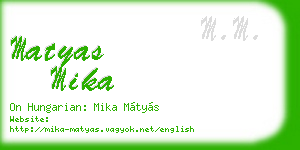 matyas mika business card